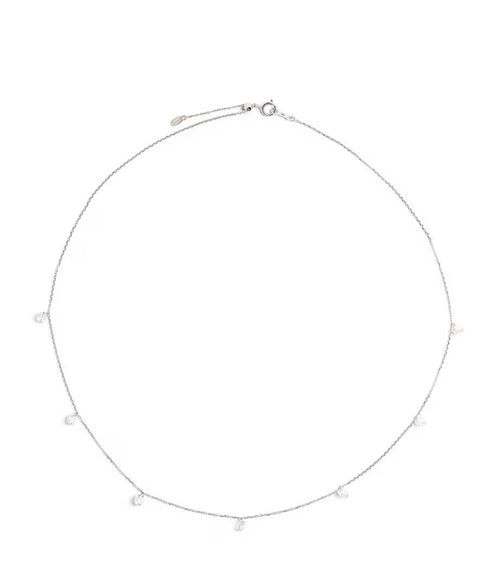 PERSEE White Gold and Diamond 7 - Stone Danae Necklace | 白金鑽石七顆石頸 (白金款) - LondonKelly 英國名牌代購