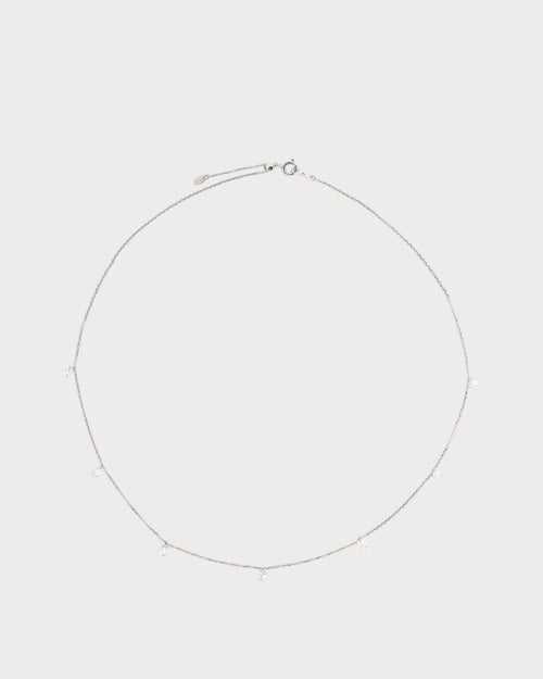 PERSEE White Gold and Diamond 7 - Stone Danae Necklace | 白金鑽石七顆石頸 (白金款) - LondonKelly 英國名牌代購