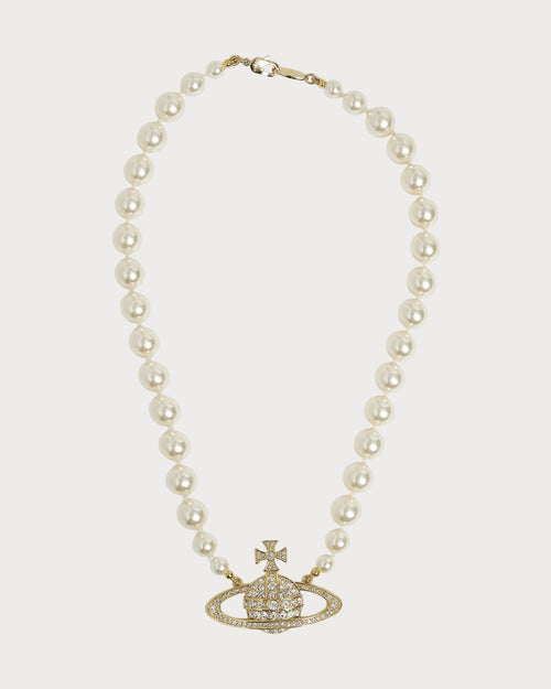 VIVIENNE WESTWOOD Bas Relief Silver - Tone Brass, Pearl and Swarovski Crystal Necklace | 西太后 珍珠頸鏈 (多色) - LondonKelly 英國名牌代購