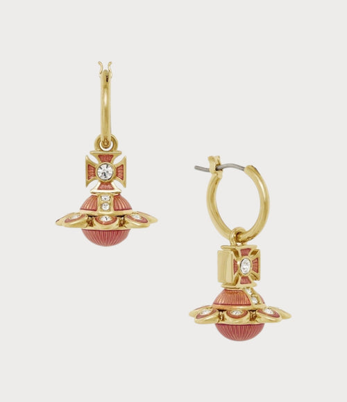 VIVIENNE WESTWOOD Capucine Light Rose Enamel Earrings | 西太后 耳環 (多色) - LONDONKELLY 英國名牌代購