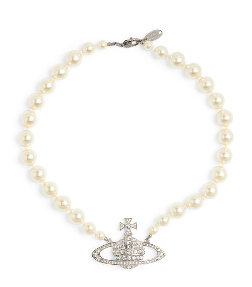 VIVIENNE WESTWOOD One Row Pearl Bas Relief Choker Brass(2 Colors)