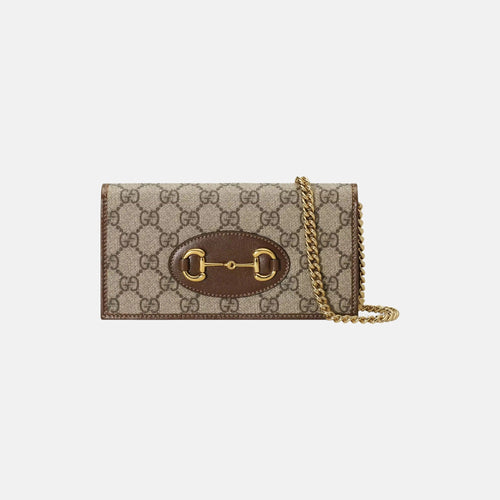 GUCCI Horsebit 1955 Wallet with Chain | 古馳 銀包連鏈帶 (Tan)