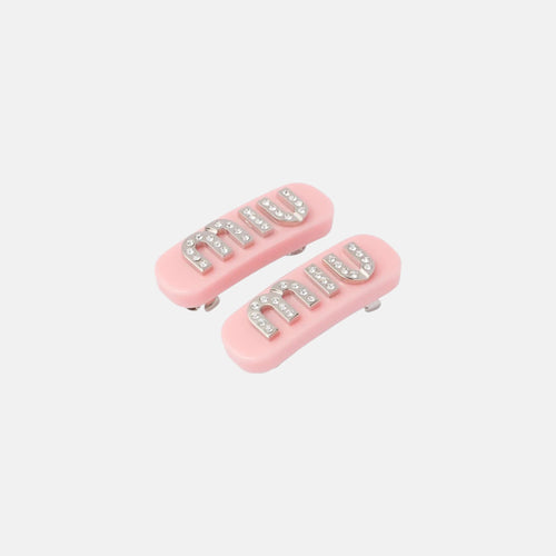 MIU MIU Plexiglas and Metal Hair Clip | 繆繆 髮夾一對 (Pink)