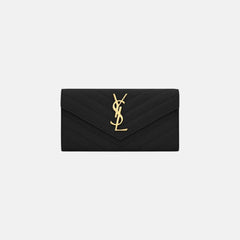YSL Cassandre Matelasse LARGE Flap Grain Leather Wallet (Many Colours) - LONDONKELLY