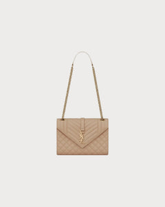 YSL Envelope MEDIUM Grain Leather Chain bag (Many Colours) - LONDONKELLY