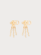 CHRISTIAN DIOR Petit CD Earrings(Gold)