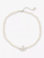 VIVIENNE WESTWOOD Olympia Pearl Brass Necklace | 西太后 頸鏈 (銀色)