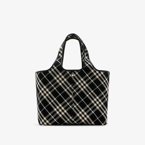 BURBERRY Medium Check Tote Black | 博柏利 手提袋 (中碼/黑色)
