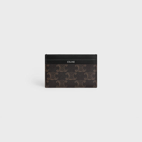 CELINE Men's Card Holder In Triomphe Canvas And Calfskin | 賽琳 男仕卡套 (黑色)