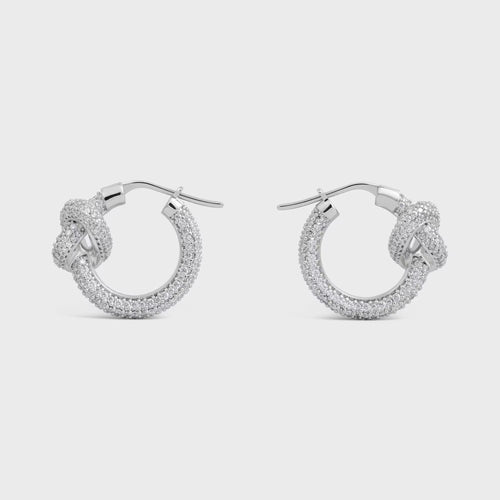 CELINE Knot Sparkle Hoops | 賽琳 耳環 (銀色)