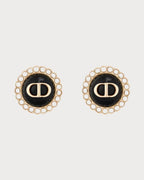 CHRISTIAN DIOR Petit CD Baroque Stud Earrings Gold-Finish Metal | Dior Earrings (Multicolor) 