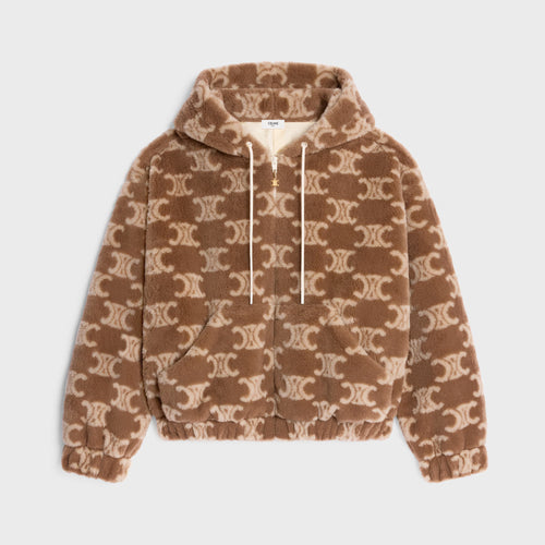 CELINE Hooded Jacket in Triomphe Wool | 賽琳 Triomphe 羊毛連帽外套