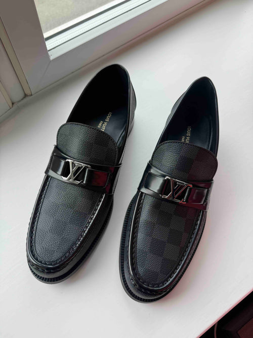 LOUIS VUITTON 1A4OLK (M) Major Loafer Damier Canvas(Black)