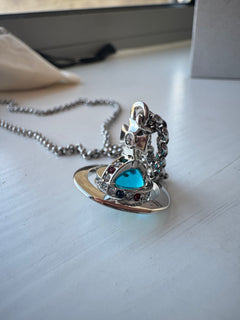 VIVIENNE WESTWOOD New Petite Orb Pendant Necklace | 西太后 頸鏈 (多色) blue