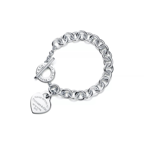 TIFFANY & CO. Return to Tiffany Heart Tag Toggle Bracelet in Silver | 蒂芙尼 手鏈 (銀色)