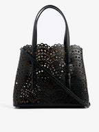 ALAIA Mina Wave 25 Lase - Cut Leather Top - Handle Bag Noir | 手袋 (黑色) - LondonKelly 英國名牌代購