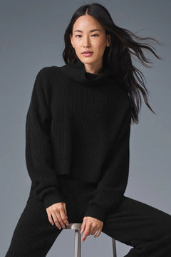 ALO YOGA Cashmere Plush Waffle Turtleneck Pullover | 羊絨絨毛格紋高領套頭上衣 (多色) - LondonKelly 英國名牌代購