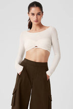 ALO YOGA Mesh Sheer Illusion Cropped Long Sleeve | 網眼透膚短版長袖上衣 (多色) - LondonKelly 英國名牌代購