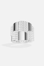 APM MONACO A23717OX Statement Pave Ring | 個性鑲石戒指 (銀色) - LondonKelly 英國名牌代購