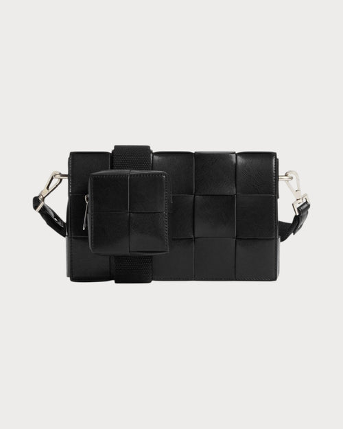 BOTTEGA VENETA Men's Leather Cassette with Versatile Strap | 葆蝶家 男仕手袋 (Black)