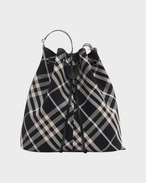 BURBERRY Medium Check Bucket Bag Black | 博柏利 水桶袋 (中碼/黑色) - LONDONKELLY 英國名牌代購