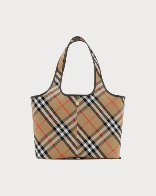 BURBERRY Small Check Tote Sand | 博柏利 手袋 (細碼/啡色) - LONDONKELLY 英國名牌代購