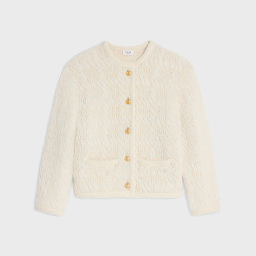 CELINE Cardigan Jacket in Alpaca Wool | 賽琳 羊駝毛開襟外套（米白色）