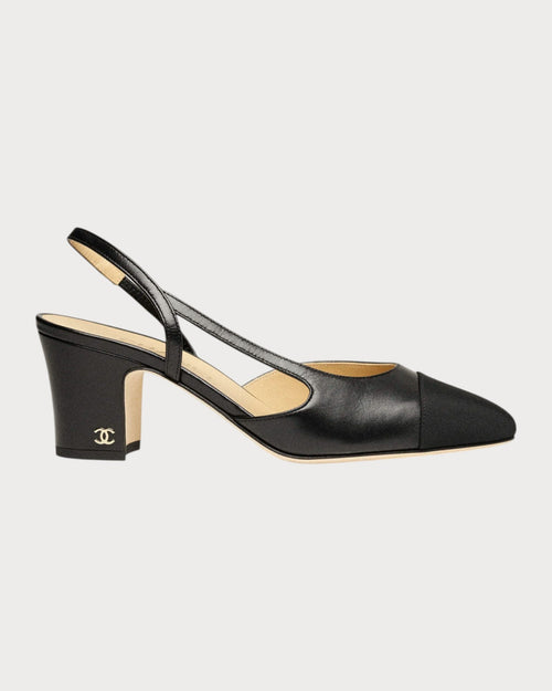 CHANEL G31318 Slingbacks Goatskin Grosgrain(Black) - LONDONKELLY 英國名牌代購