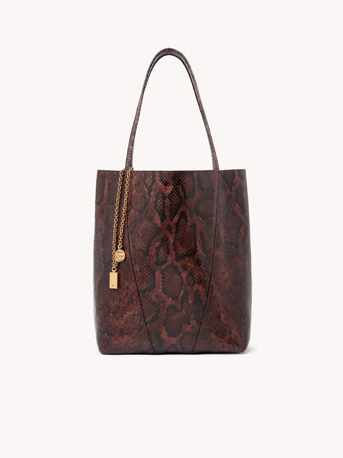 CHLOE Spin Tote Bag In Python - Effect Leather | 蔻依 手提袋 (啡色) - LondonKelly 英國名牌代購