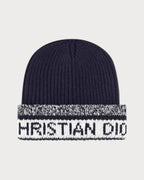 CHRISTIAN DIOR D - White Beanie Cashmere(Black) - LONDONKELLY 英國名牌代購