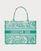 CHRISTIAN DIOR Dior Book Tote Toile de Jouy Mykonos Embroidery Oblique Embroidery Canvas(Medium/2 Colors) - LONDONKELLY 英國名牌代購