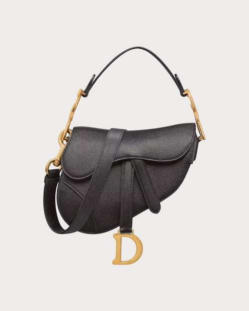 CHRISTIAN DIOR Mini Saddle Bag with Strap | 迪奧 馬鞍袋 (迷你/黑色) - LONDONKELLY