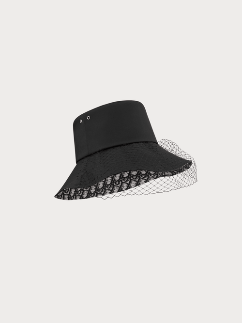 CHRISTIAN DIOR Teddy-D Large Brim Bucket Hat with Veil(Black) - LONDONKELLY 英國名牌代購