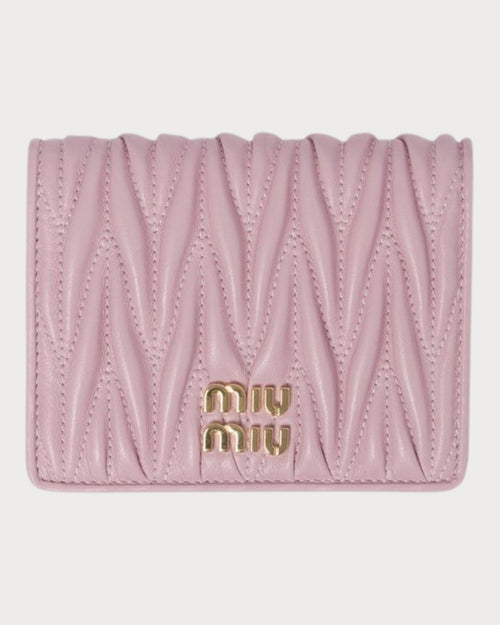 MIU MIU Matelasse Nappa Leather Wallet | 繆繆 銀包 (Alabaster Pink)
