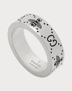 GUCCI GG and Bee Engraved Ring | 古馳 戒指 (銀色) - LONDONKELLY 英國名牌代購
