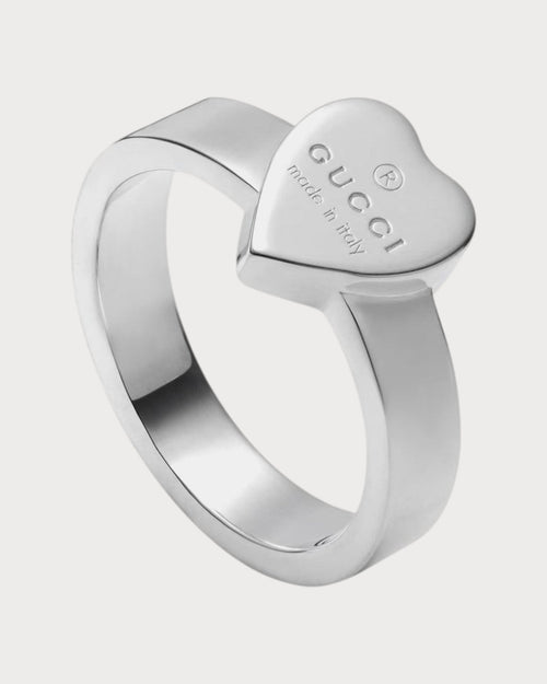 GUCCI Trademark Ring with Heart Pendant | 古馳 心形戒指 (銀色) - LONDONKELLY 英國名牌代購