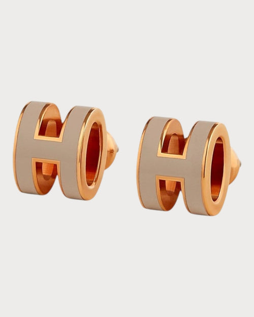 HERMES Rose Gold Mini Pop H Earrings | 愛馬仕 玫瑰金耳環 (迷你/多色) - LONDONKELLY 英國名牌代購