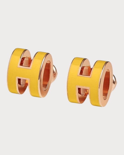 HERMES Rose Gold Mini Pop H Earrings | 愛馬仕 玫瑰金耳環 (迷你/多色) - LONDONKELLY 英國名牌代購