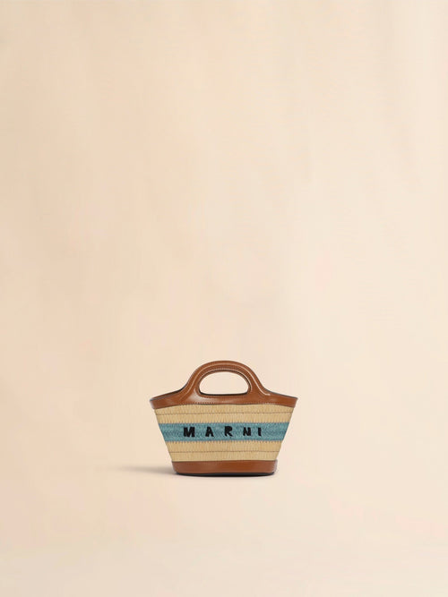 MARNI Raffia Effect and Blue Crochet Tropicalia Micro Bag | 瑪尼 草編袋 (啡色) - LondonKelly 英國名牌代購
