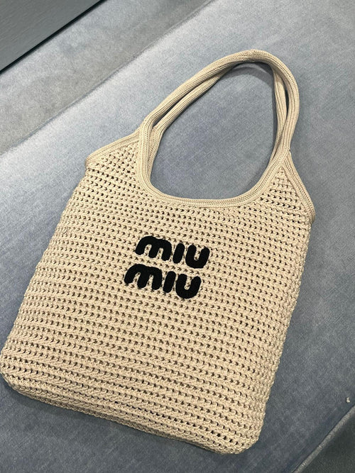 MIU MIU Ivy Raffia - Effect Woven Tote Bag | 繆繆 草編袋 (多色) - LondonKelly 英國名牌代購