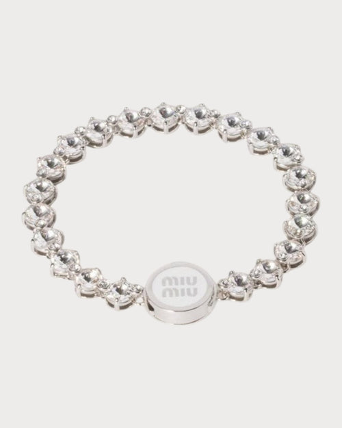 MIU MIU Metal Bracelet with Crystals | 繆繆 水晶手鏈 (銀色) - LondonKelly 英國名牌代購