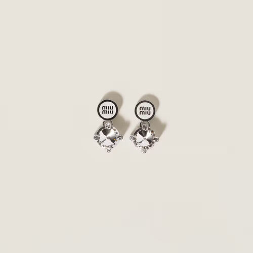 MIU MIU Metal Earrings with Crystals | 繆繆 耳環 (多色) - LondonKelly 英國名牌代購