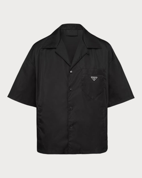 PRADA SC449 Men's Re - Nylon Short - Sleeved Shirt Black | 普拉達 男仕短袖裇衫 (黑色) - LONDONKELLY 英國名牌代購