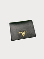 PRADA Small Leather Wallet | 普拉達 銀包 (黑紅色)