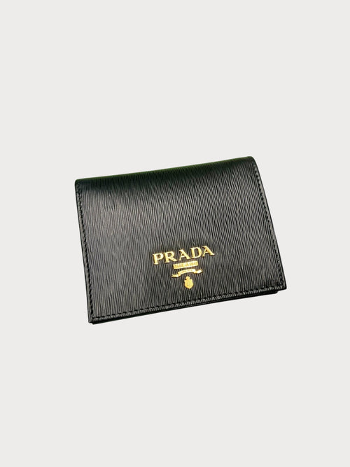 PRADA Small Leather Wallet | 普拉達 銀包 (黑紅色)