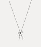 VIVIENNE WESTWOOD Monette Small Platinum Pendant Necklace | 西太后 頸鏈 (銀色) - LondonKelly 英國名牌代購