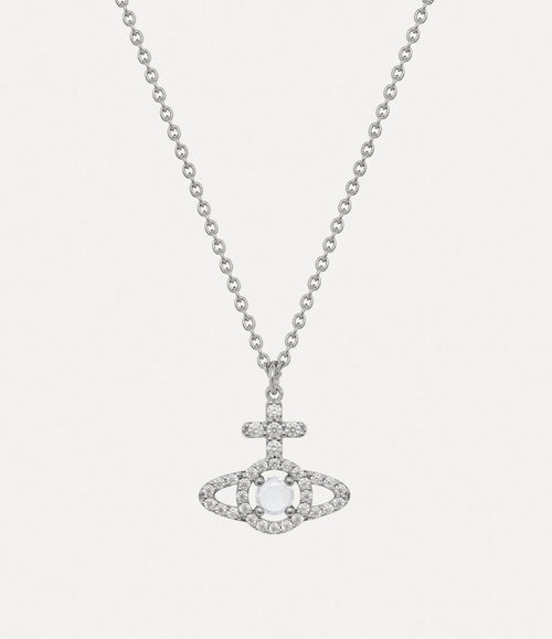VIVIENNE WESTWOOD Olympia Cubic Zirconia Pendant Necklace | 西太后 頸鏈 (銀色) - LondonKelly 英國名牌代購