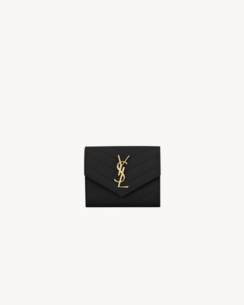 YSL SAINT LAURENT Cassandre Matelasse Compact Tri Fold Wallet | 聖羅蘭 銀包 (黑色) - LONDONKELLY 英國名牌代購