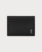 YSL SAINT LAURENT Men's Tiny Cassandre Card Case In Matte Leather | 聖羅蘭 男仕卡套 (黑色) - LONDONKELLY 英國名牌代購