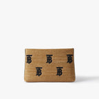 BURBERRY Monogram Raffia-effect Zip Pouch | 博柏利 草編袋 (Black)